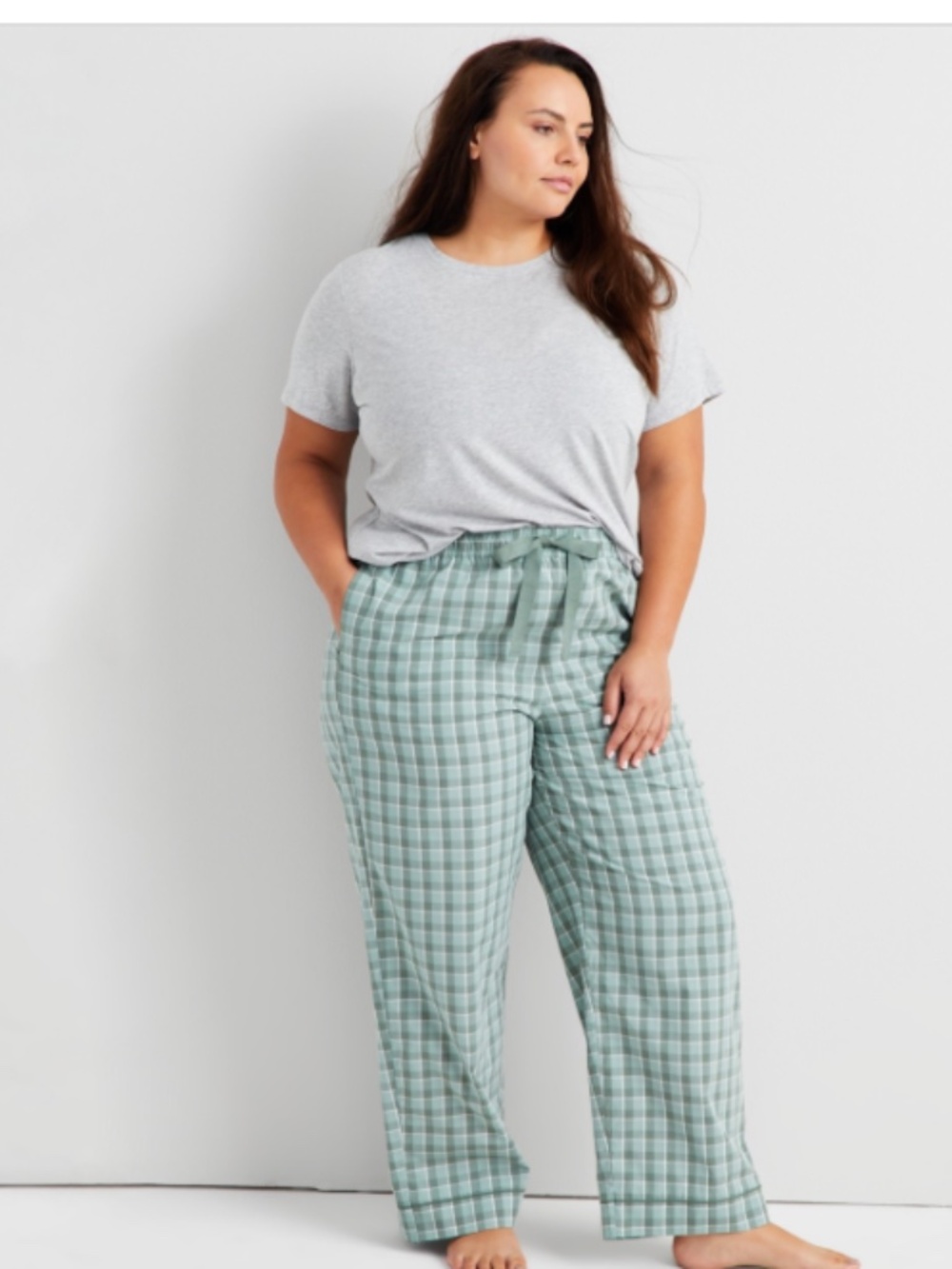 State of Day Women's Printed Poplin Pajama Pants Grid Plaid NWT